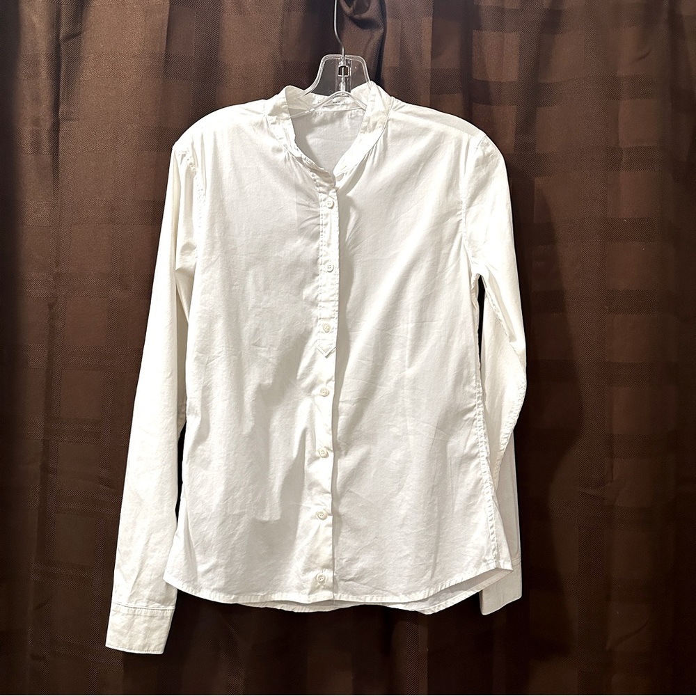 Equipment Mandarin Collar Cream Blouse Size Small